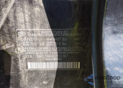 2015 Hyundai Sonata Limited из США, поврежденный, VIN 5NPE34AF9FH106367